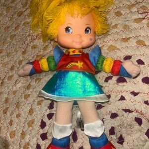 Colorful Plush Doll with Rainbow Outfit